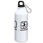 Kruskis MD4049S101K095 Problem Solution Play Football 800ml Алюминиевая бутылка Бесцветный White