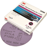 3M 71-02088 ТризактTM P Hookit 1500 Hookit Шлифовальный круг TM Clearcoat Бесцветный