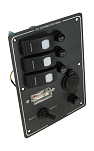 Панель бортового питания 3 переключателя, предохранители, разьём прикуривателя, заряд батарей AES.Co AES121416B
