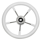 Купить Рулевое колесо Ultraflex V57W 38157Q Ø350x76мм рукоятка из белого полиуретана со спицами из нержавеющей стали 7ft.ru в интернет магазине Семь Футов