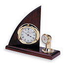 Купить Настольные часы с термометром Foresti & Suardi 2250.L 210x75x200мм из полированной латуни и дерева 7ft.ru в интернет магазине Семь Футов