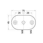 Комплект пластин с саморезами 75x45мм AISI316, Osculati 49.570.90