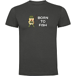 Kruskis CA65500446K150 Футболка с коротким рукавом Born To Fish Серый Dark Grey XL
