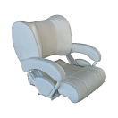 Кресло с перекидной спинкой и болстером, обивка белый винил Marine Rocket 4620136033022