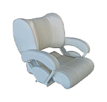 Кресло с перекидной спинкой и болстером, обивка белый винил Marine Rocket 4620136033022