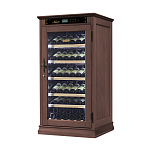 Винный шкаф однозонный отдельностоящий Libhof Noblest NR-69 Walnut 700х650х1330мм на 69 бутылок из американского дуба коричневый с белой подсветкой