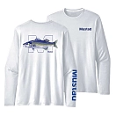 Купить Mustad MCTEE-SB01-LS-XL Футболка с длинным рукавом с защитой от ультрафиолета Seabass Белая Ligh Grey XL 7ft.ru в интернет магазине Семь Футов