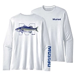 Mustad MCTEE-SB01-LS-XL Футболка с длинным рукавом с защитой от ультрафиолета Seabass Белая Ligh Grey XL