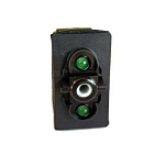 Pros 10418200 Button On-Off Черный  Green (12V) Single Pole 