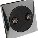 Double TV-socket, chromed, 14.490.03