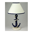 Купить Лампа настольная с якорем Nauticalia 72327 Ø250мм 410мм синяя из дерева 7ft.ru в интернет магазине Семь Футов