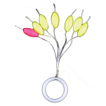 Garbolino GOTAE0150-2JA Tube Протектор Против Запутывания Зеленый Yellow / Pink 2 