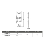 Forniture nautiche italiane 4949507 102x38x4.6 mm Петля из нержавеющей стали Серебристый Silver