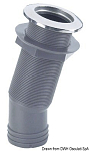 Штуцер угловой с наружной кромкой из нержавеющей стали 15° 38 мм x 2"1/4 с обратным клапаном, Osculati 17.331.06