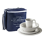 Набор посуды на 6 человек Marine Business Harmony 40144 24 предмета из белого меламина в сумке