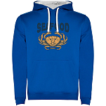 Kruskis SU1067010501C066 Толстовка с капюшоном Seafood Crab Two-Colour Голубой Royal Blue / White S