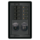 Купить Панель выключателей Blue Sea 360 Panel System 1495 12В 100А 4 автомата/2 USB/1 розетка прикуривателя 124x197мм 7ft.ru в интернет магазине Семь Футов