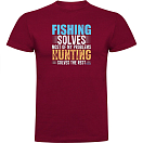 Купить Kruskis CA655001116C080 Футболка с коротким рукавом Fishing Solves Красный Dark Red S 7ft.ru в интернет магазине Семь Футов