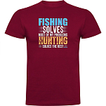 Kruskis CA655001116C080 Футболка с коротким рукавом Fishing Solves Красный Dark Red S