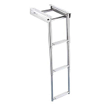 Trem MR410004 4 Ступени Телескопическая лестница из нержавеющей стали Grey 31.5 x 39.4-114.5 cm