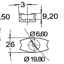 Plate anode Volvo 52x26mm 43.554.17
