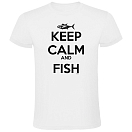 Купить Kruskis CA65500501S086 Футболка с коротким рукавом Keep Calm And Fish Белая White 2XL 7ft.ru в интернет магазине Семь Футов