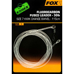 Fox international CAC717 Fluorocarbon Fused Leader Kwik Change Swivel 115 Cm Бесцветный Transparent 7 