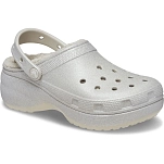 Crocs 210413-040-w8 Деревянные башмаки Classic Platform Glitter Lined Silver 35x25x15 EU 38
