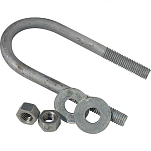 Tiedown engineering 241-86225 Zinc Plated Square U-Bolt Round Серебристый 1/2 x 2-3/8 x 5-3/8´´ 