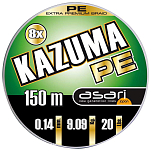 Asari LAK810025 Kazuma 8X PE 100 M Линия Зеленый  Green 0.250 mm 