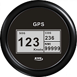 Цифровой спидометр с GPS KUS BB KY08213 0-60узлов Ø85мм 12/24В IP67 чёрный/чёрный