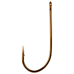 Mustad 79515NP-BR-1/0-336 Viking Крючки С Одним Глазком Золотистый Bronze 1/0