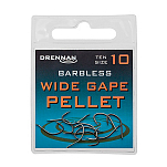 Drennan DR406610 Barbless Wide Gape Pellet Крючок Без Зазубрин Бесцветный Black Nickel 10