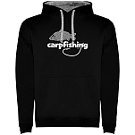 Kruskis SU1067040258K038 Толстовка с капюшоном Carpfishing Two-Colour Черный Black / Grey XL
