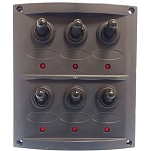 Goldenship GS11181 15A 12V 6 Переключатели Панель С Огни Черный Black 110 x 125 mm 