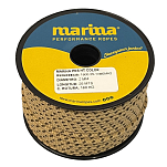 Marina performance ropes 1500.25/BEMA3 Marina Pes HT Color 25 m Двойная плетеная веревка Золотистый Beige / Brown 3 mm 