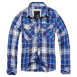 Brandit 4002-8-XXL Рубашка с длинным рукавом Check Белая Navy 2XL