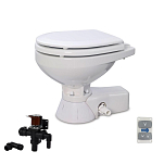 Jabsco 37045-3092 Quiet Flush Electric Toilet with Solenoid Valve, Compact bowl size (new), 12V