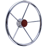 Seachoice 50-28551 Destroyer Wheel Серебристый  15 Stainless Steel / Genuine Teak Cap