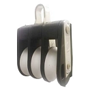 Купить Talamex 65436014 Стандартный тройной блок с неподвижным кольцом Hye Black / White 14 mm 7ft.ru в интернет магазине Семь Футов