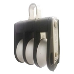 Talamex 65436014 Стандартный тройной блок с неподвижным кольцом Hye Black / White 14 mm
