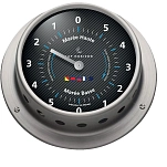 Barigo 3876 Racing 85 Индикатор прилива из атласной нержавеющей стали Silver / Black 85 mm