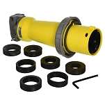 Kellems 36-M4100C12R 4-проводной разъем для женщин M4100C12R 100A 125-250V Yellow / Grey 12.63 x 4.92´´