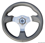 Tender steering wheel grey/polished SS Ø 280 mm, 45.138.02