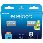 Eneloop BK-3MCDE/8BE Аккумуляторная батарея 2000mAh 8 единицы измерения Серебристый Silver