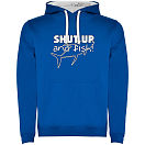 Купить Kruskis SU1067060501K043 Толстовка с капюшоном Shut up And Fish Two-Colour Голубой Royal Blue / White 3XL 7ft.ru в интернет магазине Семь Футов