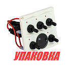 Панель бортового питания 5 переключателей, индикация, вольтметр, белая (упаковка из 10 шт.) Easterner C10430W_pkg_10