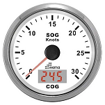 Wema 648522 Silverline 0-3MPH Компас GPS Спидометр Silver / White 85 mm