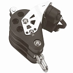 Barton marine BTN07931 Тройной поворотный блок с скобой и захватом T7 Серебристый Black