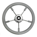 Купить Рулевое колесо Ultraflex V57G 38156P Ø350x76мм рукоятка из серого полиуретана со спицами из нержавеющей стали 7ft.ru в интернет магазине Семь Футов